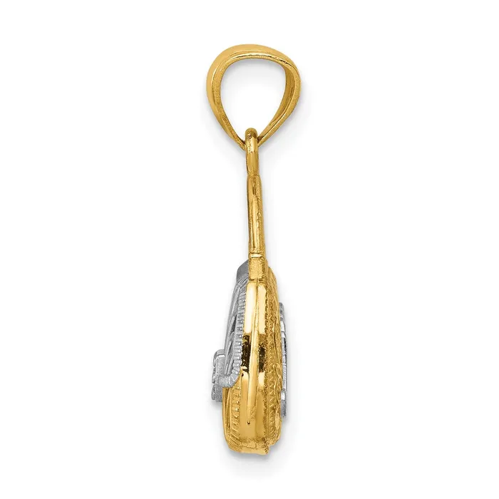 Necklaces Goldia 14k Yellow Rhodium Gold wRhodium 3D Reversible Mom Handbag Pendant