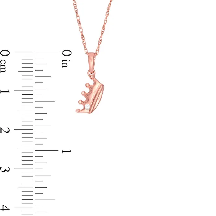 Necklaces Goldia Natural Clarity Enhanced Accent Solitaire Tilted Crown Pendant in 10K Rose Gold Necklaces Goldia Natural Clarity Enhanced Accent Solitaire Tilted Crown Pendant in 10K Rose Gold