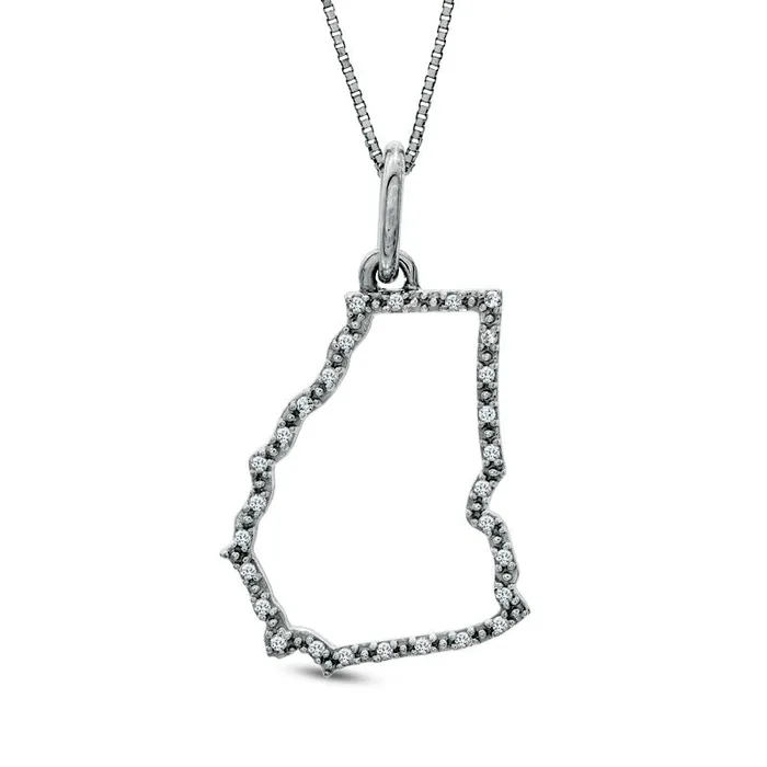 Necklaces Goldia Natural Diamond Accent State of Georgia Outline Pendant in Sterling Silver Necklaces Goldia Natural Diamond Accent State of Georgia Outline Pendant in Sterling Silver