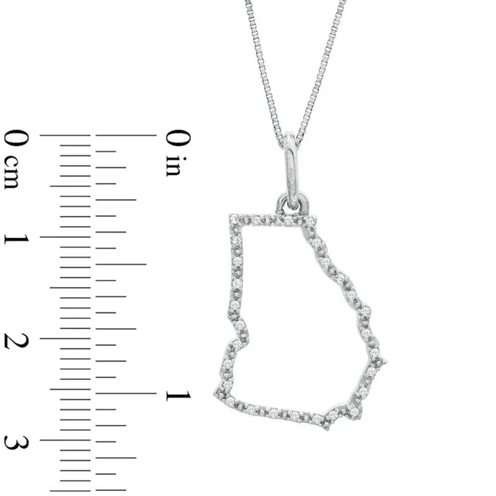 Necklaces Goldia Natural Diamond Accent State of Georgia Outline Pendant in Sterling Silver Necklaces Goldia Natural Diamond Accent State of Georgia Outline Pendant in Sterling Silver