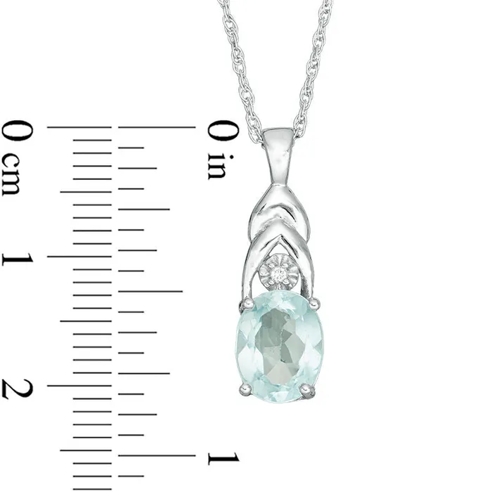 Necklaces Goldia Oval Blue Topaz and Natural Diamond Accent Layered Pendant in Sterling Silver Necklaces Goldia Oval Blue Topaz and Natural Diamond Accent Layered Pendant in Sterling Silver