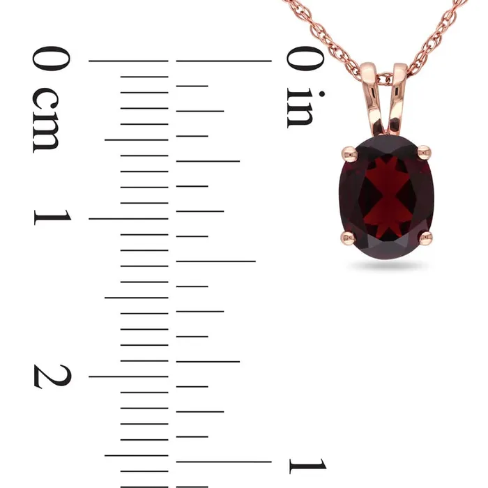 Necklaces Goldia Oval Garnet Pendant in 10K Rose Gold 17 Necklaces Goldia Oval Garnet Pendant in 10K Rose Gold 17