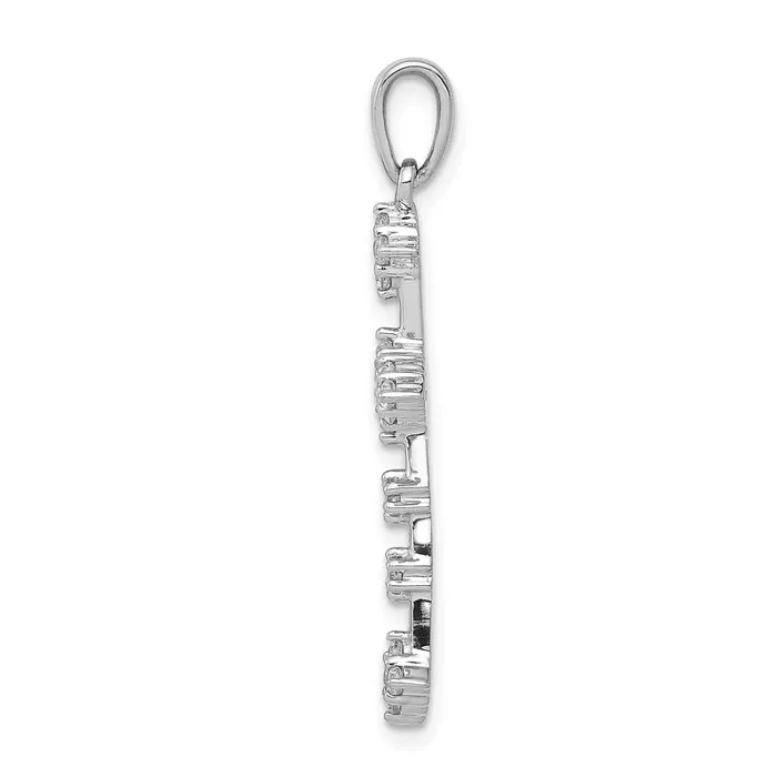 Necklaces Goldia Solid 14k White Gold 14ct Simulated CZ Cross Pendant