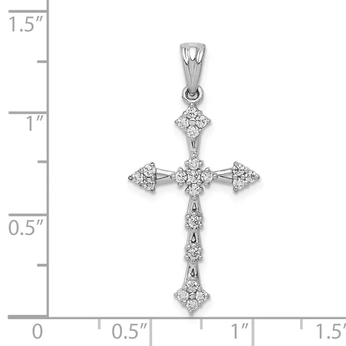 Necklaces Goldia Solid 14k White Gold 14ct Simulated CZ Cross Pendant