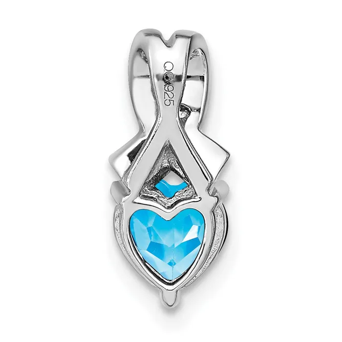 Necklaces Goldia Sterling Silver Blue Topaz and Real Diamond Pendant