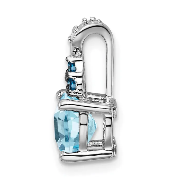 Necklaces Goldia Sterling Silver Rhodiumplate Dia Swiss u0026 London Blue Topaz Pendant
