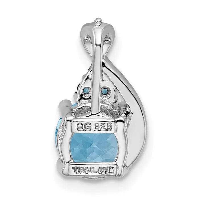 Necklaces Goldia Sterling Silver Rhodiumplate Dia Swiss u0026 London Blue Topaz Pendant