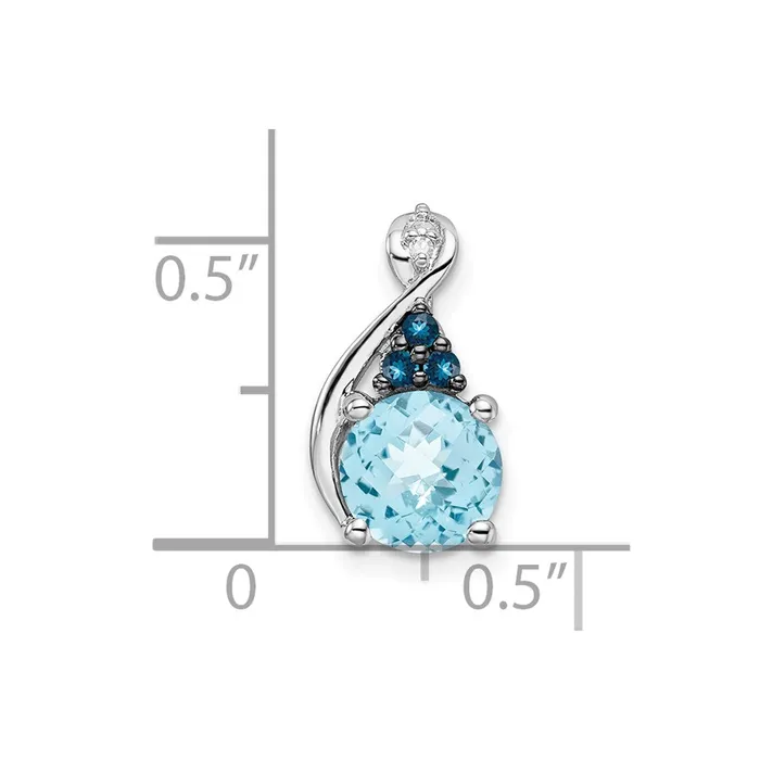 Necklaces Goldia Sterling Silver Rhodiumplate Dia Swiss u0026 London Blue Topaz Pendant