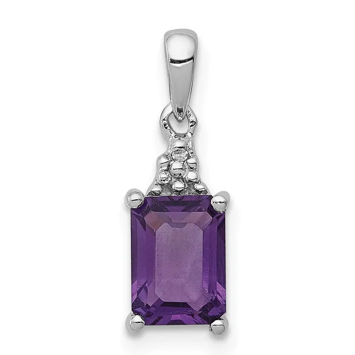 Necklaces Goldia Sterling Silver Rhodiumplated Amethyst and Diamond Pendant Necklaces Goldia Sterling Silver Rhodiumplated Amethyst and Diamond Pendant