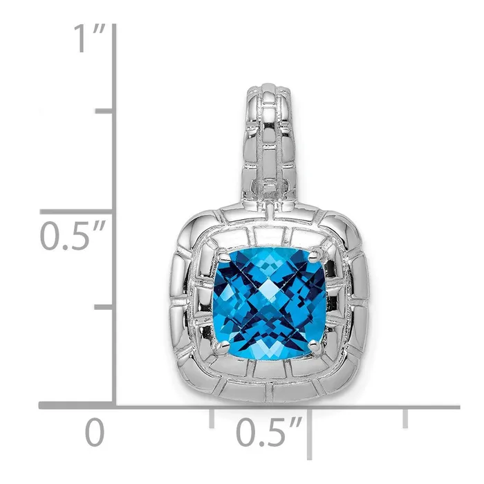 Necklaces Goldia Sterling Silver Rhodiumplated Blue Topaz Pendant