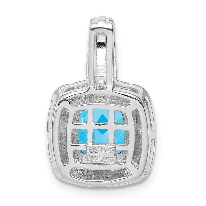 Necklaces Goldia Sterling Silver Rhodiumplated Blue Topaz Pendant