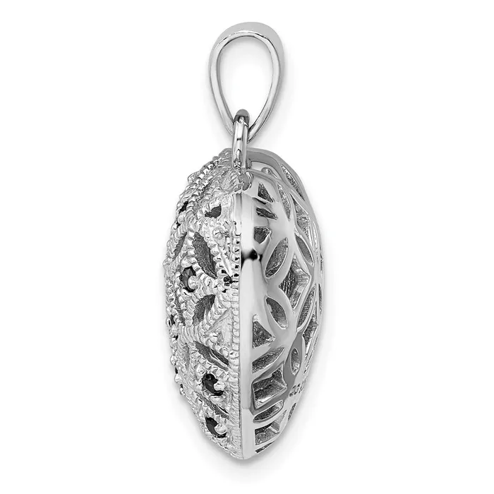 Necklaces Goldia Sterling Silver Rhodiumplated wGarnet Heart Pendant