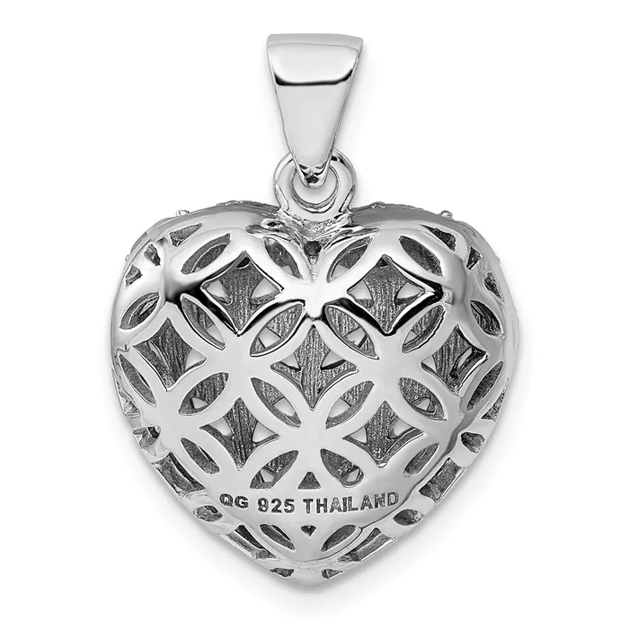 Necklaces Goldia Sterling Silver Rhodiumplated wGarnet Heart Pendant