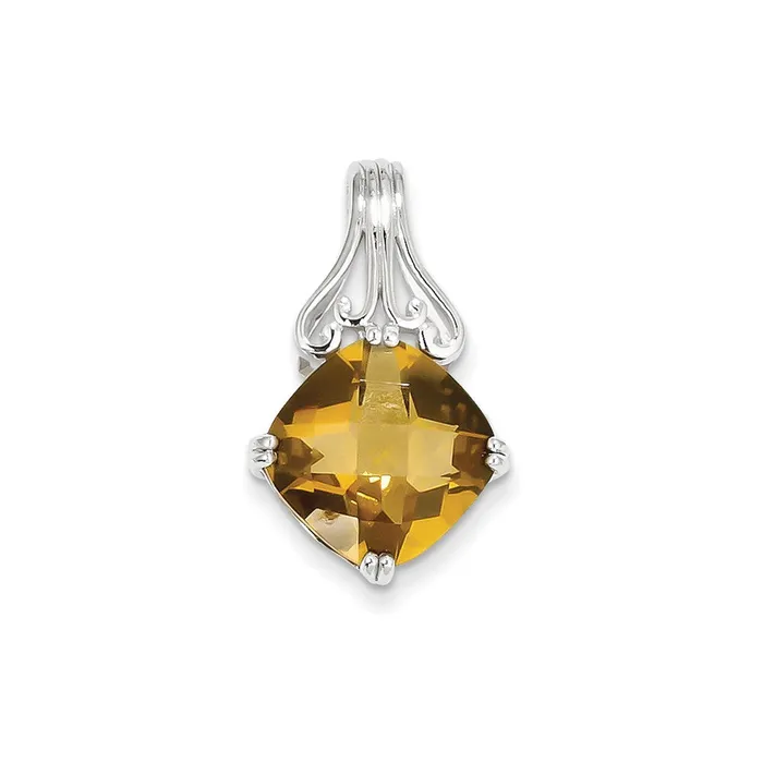 Necklaces Goldia Sterling Silver Whiskey Quartz Pendant
