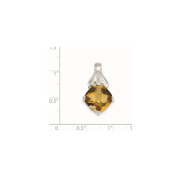 Necklaces Goldia Sterling Silver Whiskey Quartz Pendant