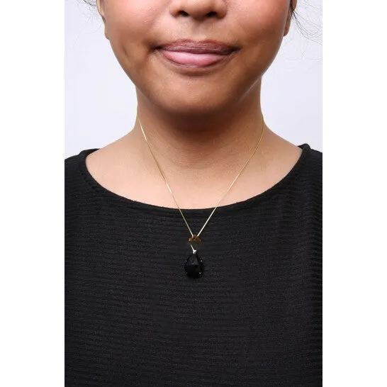 Necklaces JMS always Original 18K White and Yellow Gold Diamond Accent and Round Yellow Citrine and Pear Cut Black Onyx Dangle Drop 18 Necklace Necklaces JMS always Original 18K White and Yellow Gold Diamond Accent and Round Yellow Citrine and Pear Cut Black Onyx Dangle Drop 18 Necklace
