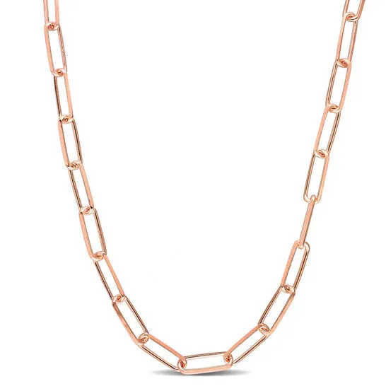 Necklaces JMS always Original AMOUR 5mm Diamond Cut Paperclip Chain Necklace In Rose Plated Sterling Silver 16 In Necklaces JMS always Original AMOUR 5mm Diamond Cut Paperclip Chain Necklace In Rose Plated Sterling Silver 16 In