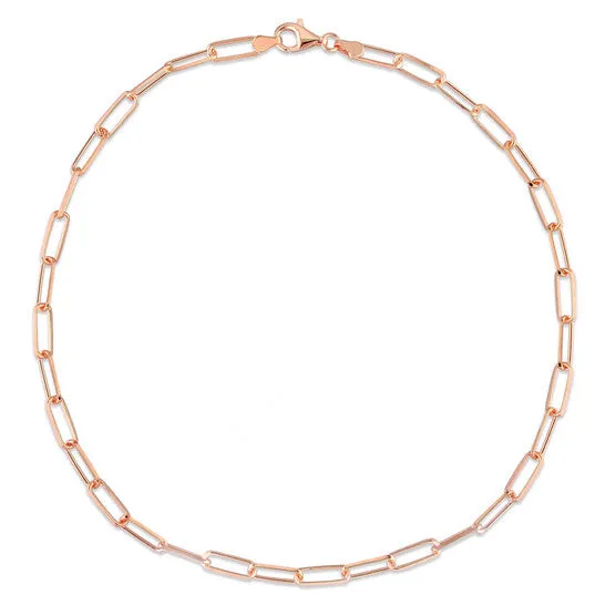 Necklaces JMS always Original AMOUR 5mm Diamond Cut Paperclip Chain Necklace In Rose Plated Sterling Silver 16 In Necklaces JMS always Original AMOUR 5mm Diamond Cut Paperclip Chain Necklace In Rose Plated Sterling Silver 16 In