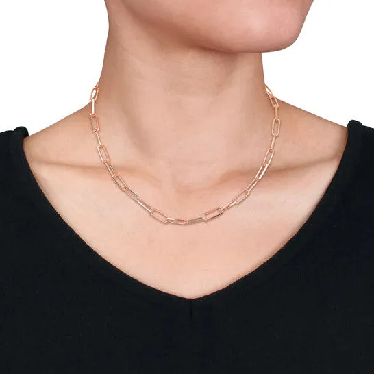 Necklaces JMS always Original AMOUR 5mm Diamond Cut Paperclip Chain Necklace In Rose Plated Sterling Silver 16 In Necklaces JMS always Original AMOUR 5mm Diamond Cut Paperclip Chain Necklace In Rose Plated Sterling Silver 16 In