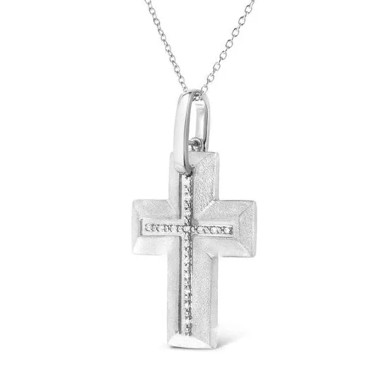 Necklaces JMS always Original Haus of Brilliance 925 Sterling Silver ProngSet Diamond Accent Bold Cross 18 Pendant Necklace IJ Color I1I2 Clarity Necklaces JMS always Original Haus of Brilliance 925 Sterling Silver ProngSet Diamond Accent Bold Cross 18 Pendant Necklace IJ Color I1I2 Clarity