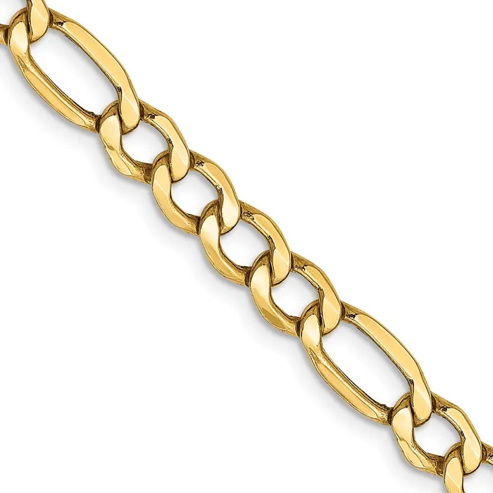 Necklaces MDS 14K Yellow Gold 18 inch 575mm SemiSolid Figaro with Lobster Clasp Chain Necklace Necklaces MDS 14K Yellow Gold 18 inch 575mm SemiSolid Figaro with Lobster Clasp Chain Necklace