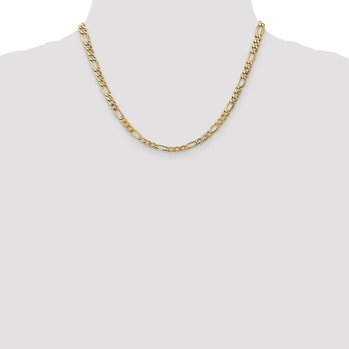 Necklaces MDS 14K Yellow Gold 18 inch 575mm SemiSolid Figaro with Lobster Clasp Chain Necklace Necklaces MDS 14K Yellow Gold 18 inch 575mm SemiSolid Figaro with Lobster Clasp Chain Necklace