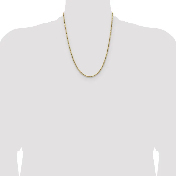 Necklaces MDS 14K Yellow Gold 22 inch 25mm Semi Solid Diamondcut Rope with Lobster Clasp Chain Necklace Necklaces MDS 14K Yellow Gold 22 inch 25mm Semi Solid Diamondcut Rope with Lobster Clasp Chain Necklace