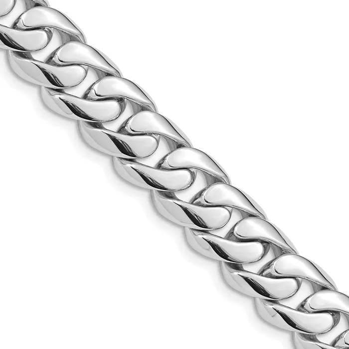 Necklaces MDS Solid 14K White Gold 24 inch 108mm Hand Polished Rounded Curb Link with Box Catch Clasp Chain Necklace Necklaces MDS Solid 14K White Gold 24 inch 108mm Hand Polished Rounded Curb Link with Box Catch Clasp Chain Necklace