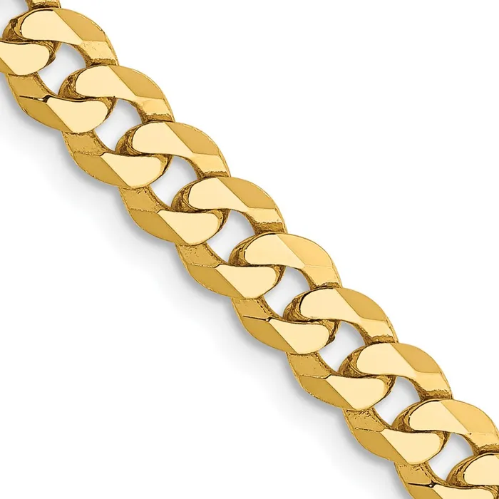 Necklaces MDS Solid 14K Yellow Gold 22 inch 475mm Flat Beveled Curb with Lobster Clasp Chain Necklace