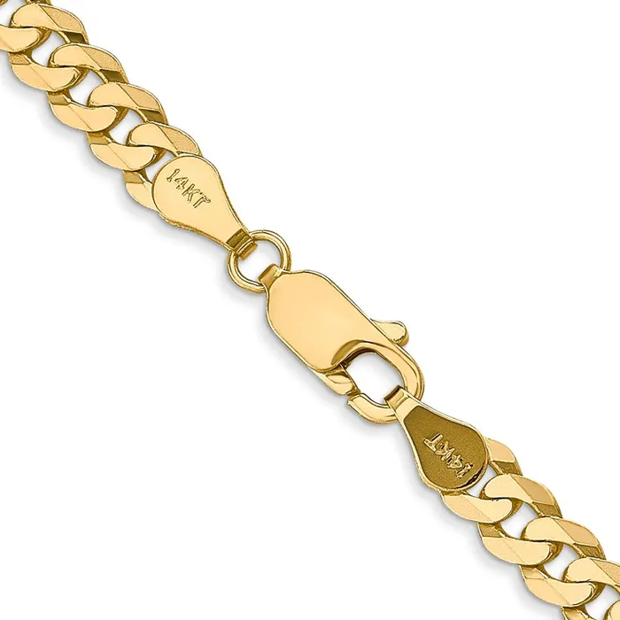 Necklaces MDS Solid 14K Yellow Gold 22 inch 475mm Flat Beveled Curb with Lobster Clasp Chain Necklace Necklaces MDS Solid 14K Yellow Gold 22 inch 475mm Flat Beveled Curb with Lobster Clasp Chain Necklace