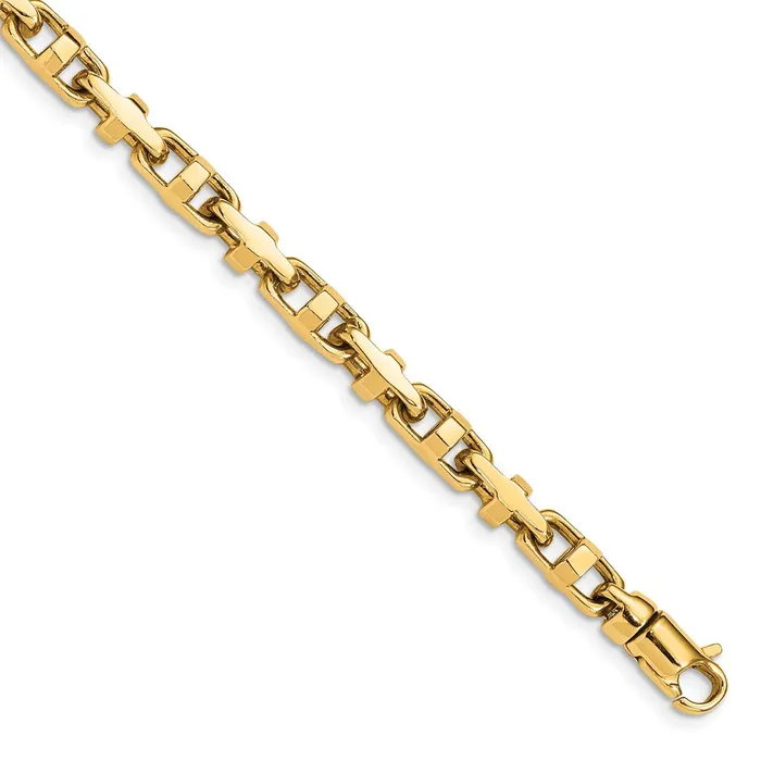 Necklaces MDS Solid 14K Yellow Gold 22 inch 5mm Hand Polished Fancy Link with Lobster Clasp Chain Necklace Necklaces MDS Solid 14K Yellow Gold 22 inch 5mm Hand Polished Fancy Link with Lobster Clasp Chain Necklace