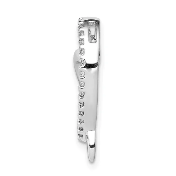 Necklaces Solid 14k White Gold 110ct Simulated CZ Heart Chain Slide Goldia