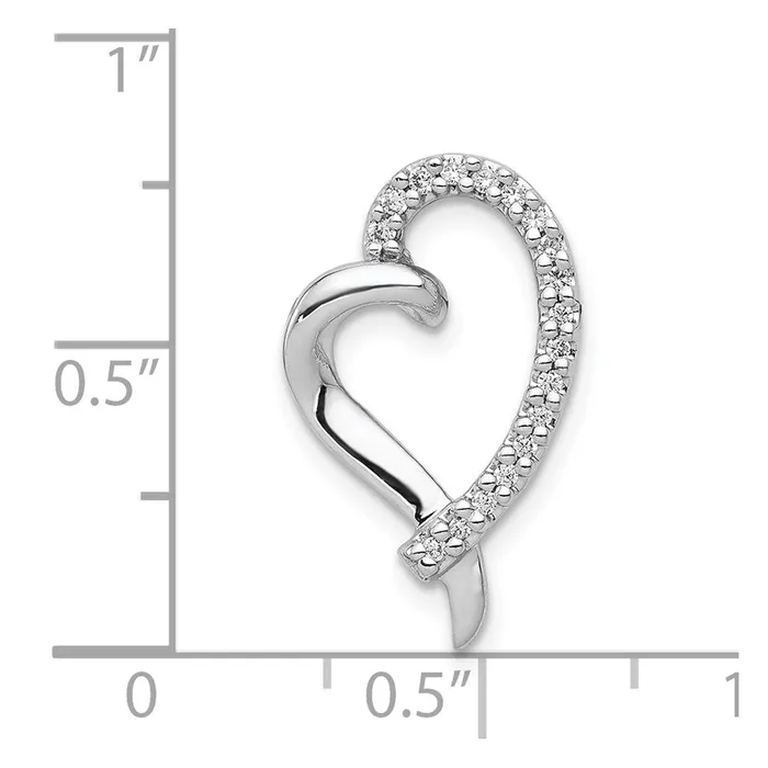 Necklaces Solid 14k White Gold 110ct Simulated CZ Heart Chain Slide Goldia