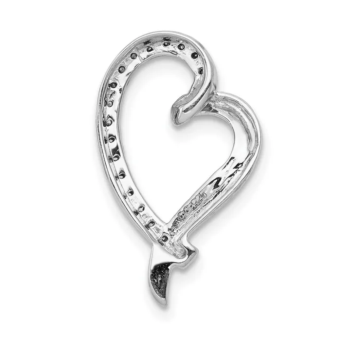 Necklaces Solid 14k White Gold 110ct Simulated CZ Heart Chain Slide Goldia