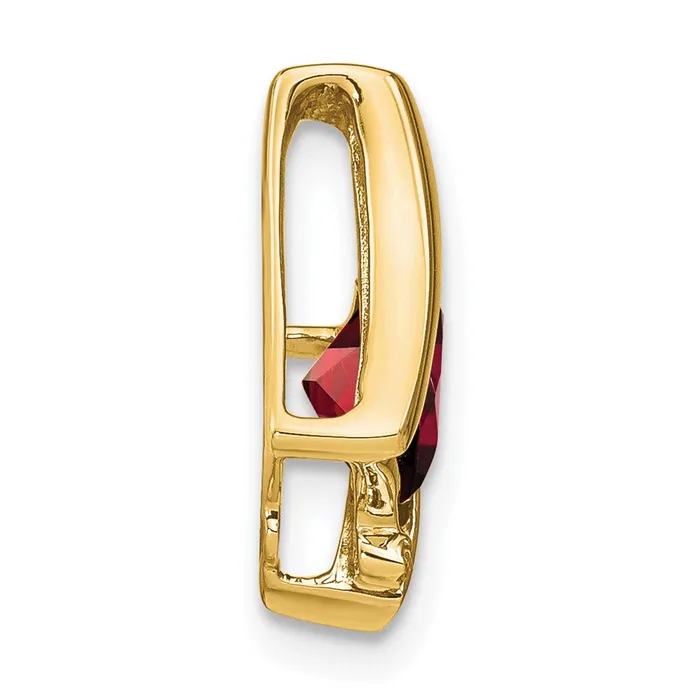 Necklaces Solid 14k Yellow Gold Simulated Garnet and CZ Pendant Goldia