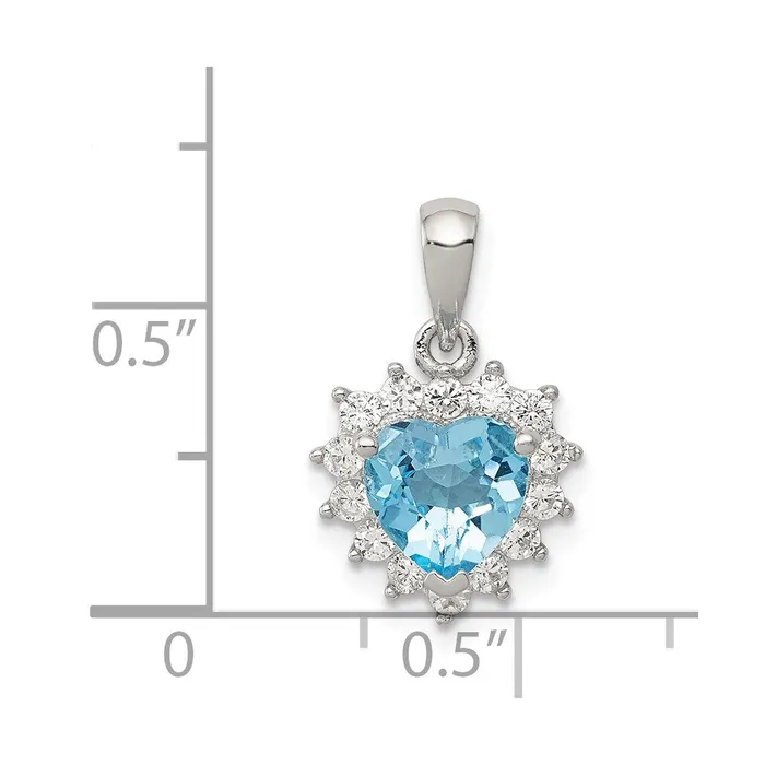 Necklaces Sterling Silver Blue Topaz u0026 CZ Pendant Goldia