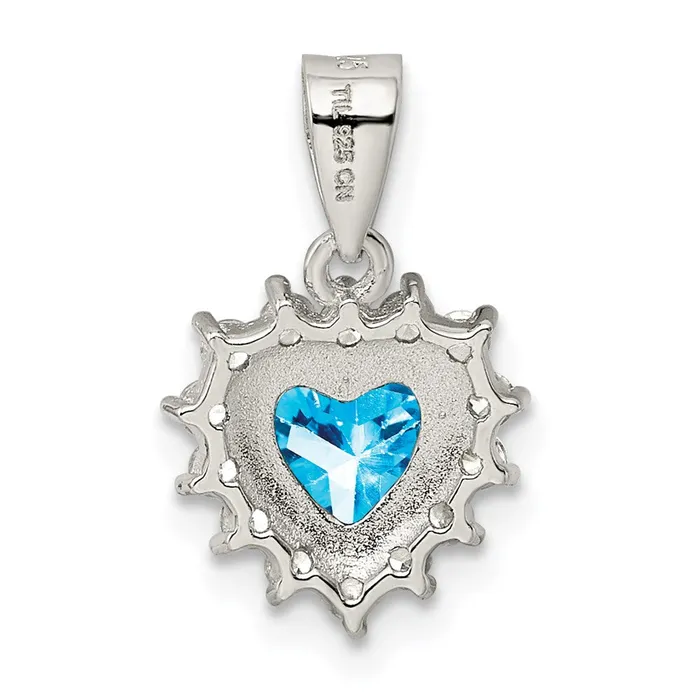 Necklaces Sterling Silver Blue Topaz u0026 CZ Pendant Goldia