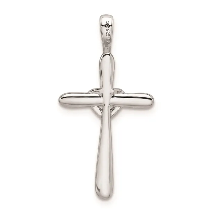 Necklaces Sterling Silver Rhodium u0026 Diamond Cross with Heart Pendant Goldia