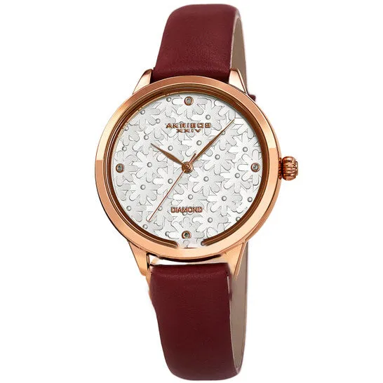 Original Akribos XXIV Quartz Diamond Silver Dial Ladies Watch AK1051BR JMS always Watches Original Akribos XXIV Quartz Diamond Silver Dial Ladies Watch AK1051BR JMS always Watches