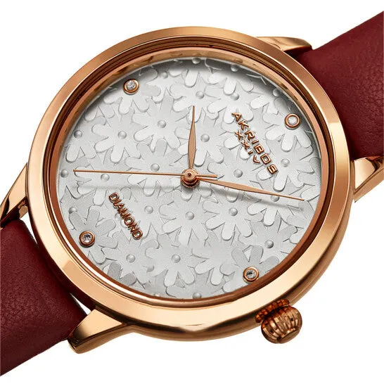 Original Akribos XXIV Quartz Diamond Silver Dial Ladies Watch AK1051BR JMS always Watches Original Akribos XXIV Quartz Diamond Silver Dial Ladies Watch AK1051BR JMS always Watches