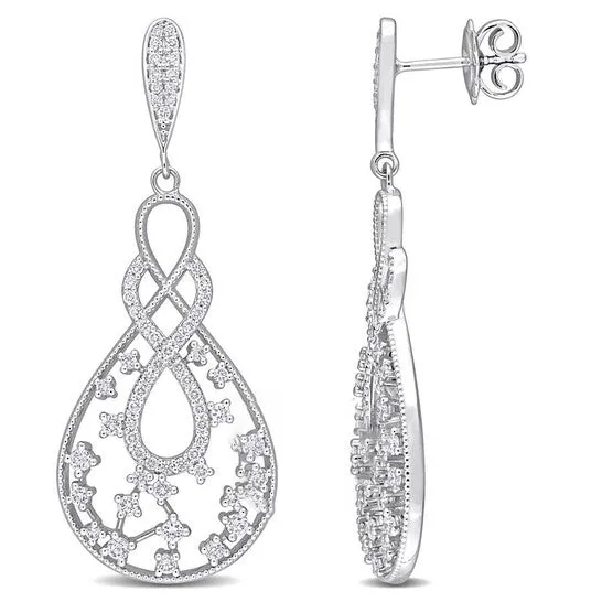 Original AMOUR 1 13 CT TDW Diamond Infinity Teardrop Earrings In 14K White Gold JMS always Earrings Original AMOUR 1 13 CT TDW Diamond Infinity Teardrop Earrings In 14K White Gold JMS always Earrings