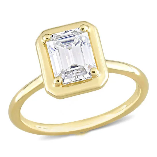 Original Amour 1 34 CT TGW Created MoissaniteWhite Fashion Ring 10k Yellow Gold JMS always Rings