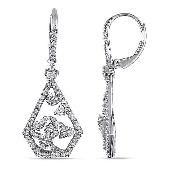 Original AMOUR 34 CT TW Diamond Leverback Earrings In 14K White Gold JMS always Earrings Original AMOUR 34 CT TW Diamond Leverback Earrings In 14K White Gold JMS always Earrings