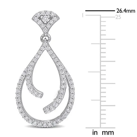 Original AMOUR 58 CT TW Diamond Teardrop Dangle Earrings In 14K White Gold JMS always Earrings Original AMOUR 58 CT TW Diamond Teardrop Dangle Earrings In 14K White Gold JMS always Earrings
