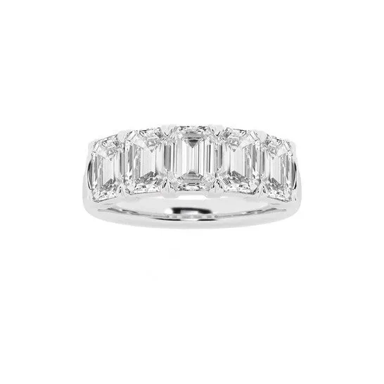 Original Brilliant Diamond 14K White Gold 3 CTTW EmeraldCut LAB GROWN Diamond Five Stone Anniversary Band FG SI1 JMS always Rings Original Brilliant Diamond 14K White Gold 3 CTTW EmeraldCut LAB GROWN Diamond Five Stone Anniversary Band FG SI1 JMS always Rings