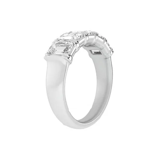 Original Brilliant Diamond 14K White Gold 3 CTTW EmeraldCut LAB GROWN Diamond Five Stone Anniversary Band FG SI1 JMS always Rings Original Brilliant Diamond 14K White Gold 3 CTTW EmeraldCut LAB GROWN Diamond Five Stone Anniversary Band FG SI1 JMS always Rings