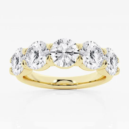 Original Brilliant Diamond 14K Yellow Gold 3 CTTW RoundCut LAB GROWN Diamond Five Stone Anniversary Band GSI JMS always Rings Original Brilliant Diamond 14K Yellow Gold 3 CTTW RoundCut LAB GROWN Diamond Five Stone Anniversary Band GSI JMS always Rings