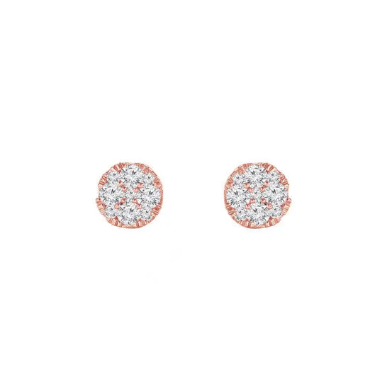 Original Diamond Muse 025 cttw Rose Gold Over Sterling Silver Cluster Diamond Stud Earrings for Women JMS always Earrings Original Diamond Muse 025 cttw Rose Gold Over Sterling Silver Cluster Diamond Stud Earrings for Women JMS always Earrings