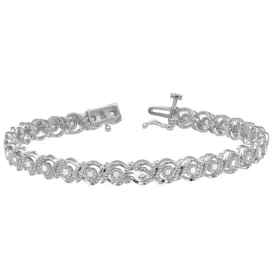 Original Diamond Muse 050 cttw White Gold Over Sterling Silver Diamond Fashion Bracelet JMS always Bracelets Original Diamond Muse 050 cttw White Gold Over Sterling Silver Diamond Fashion Bracelet JMS always Bracelets