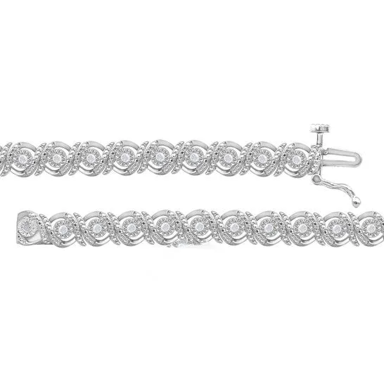 Original Diamond Muse 050 cttw White Gold Over Sterling Silver Diamond Fashion Bracelet JMS always Bracelets Original Diamond Muse 050 cttw White Gold Over Sterling Silver Diamond Fashion Bracelet JMS always Bracelets